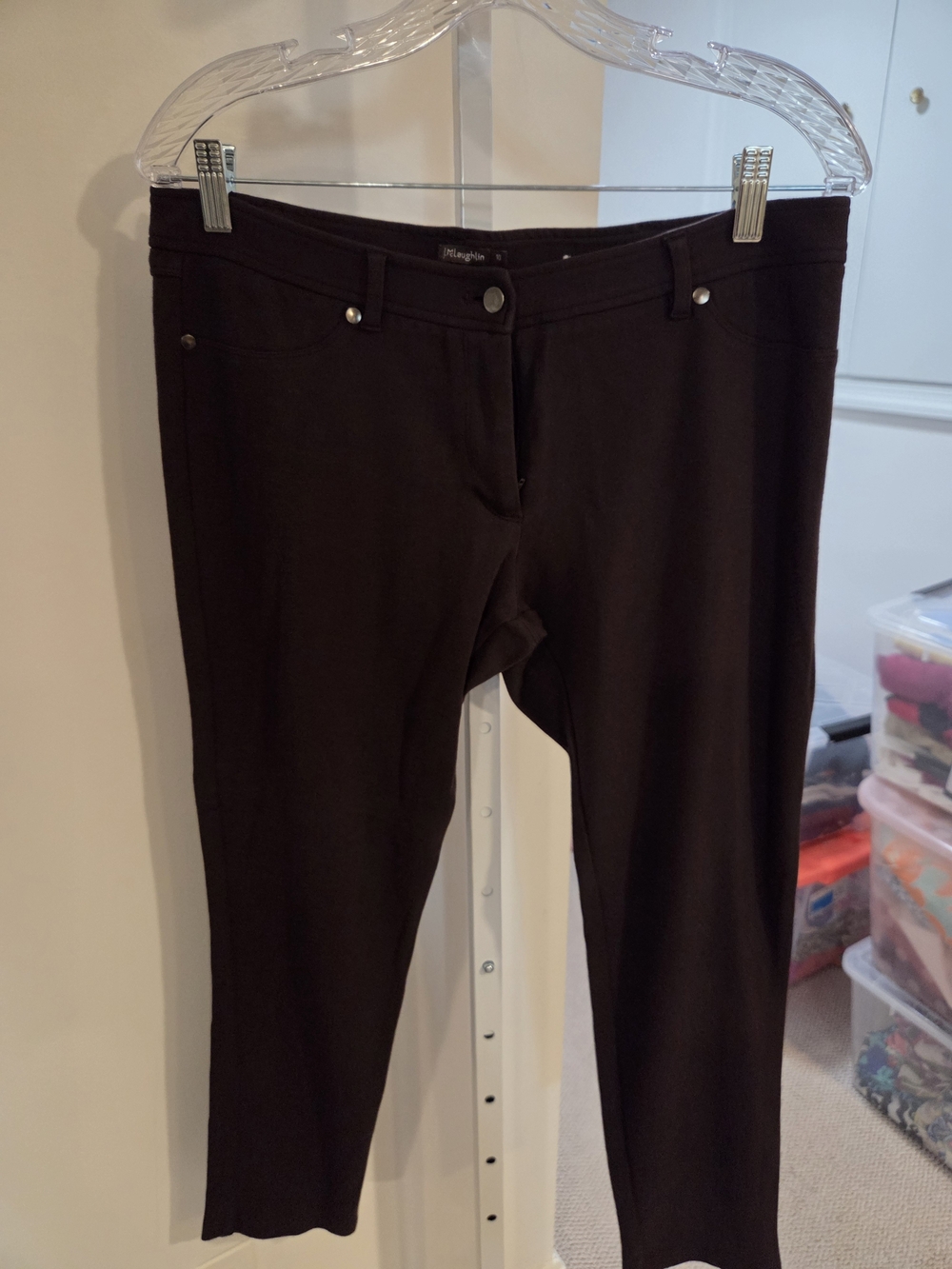 J. McLaughlin Women's Cropped Slim Ponte Pants in Brown